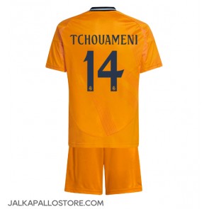 Real Madrid Aurelien Tchouameni #14 Vieraspaita Lapsille 2024-25 Lyhythihainen (+ shortsit)